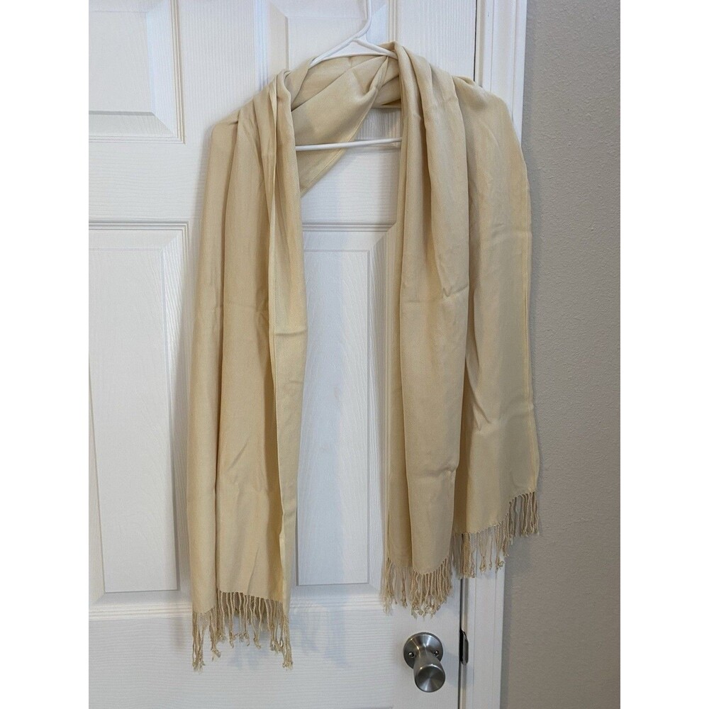 Bundle Of 2 Neutral Minimalist Cozy Cream Scarves